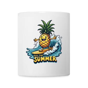 Ananas Surfer Surfen Feel the Summer - Tasse - Weiß - Vorne