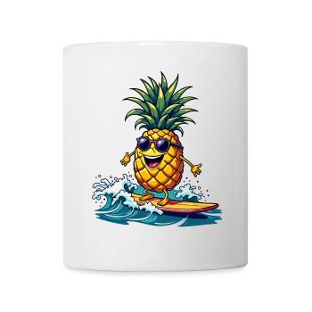 Ananas Surfer Surfen Feel the Summer - Tasse - Weiß - Vorne