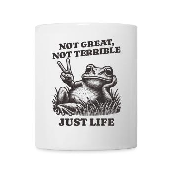 Lustiger Waschbär Spruch – Just Life - Tasse - Weiß - Vorne