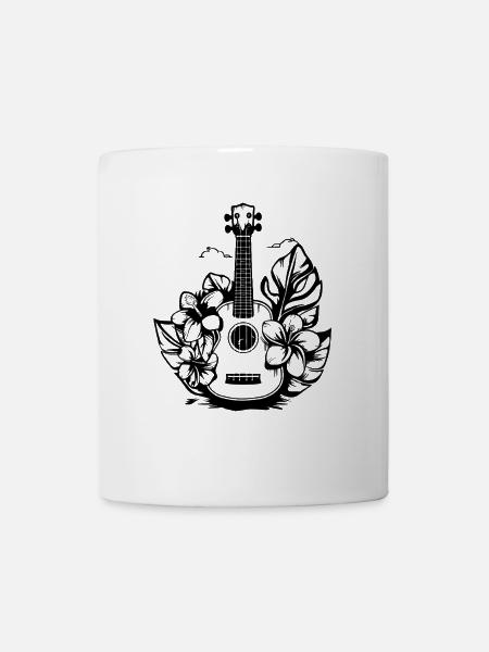 Cartoon Ukulele - Tasse - Weiß