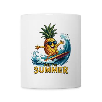 Ananas Surfer Surfen Feel the Summer - Tasse - Weiß - Vorne