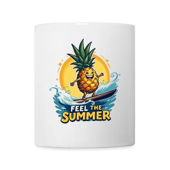 Ananas Surfer Surfen Feel the Summer - Tasse - Weiß - Vorne