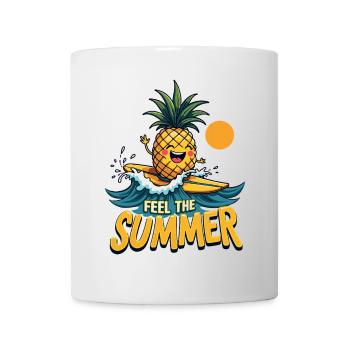 Ananas Surfer Surfen Feel the Summer - Tasse - Weiß - Vorne
