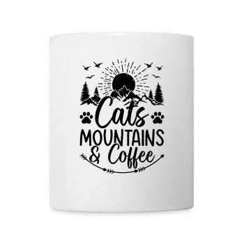Cats, Mountains & Coffee - Cat Owner Mountain - Mug - white - Front