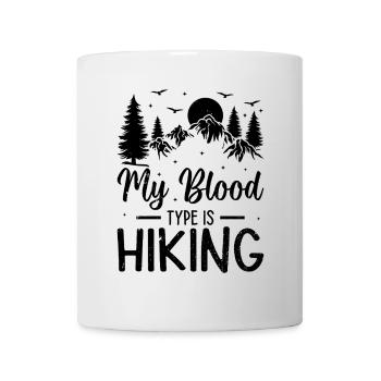 Mountain Hiking Lover - My blood type is Hiking - Mug - white - Front