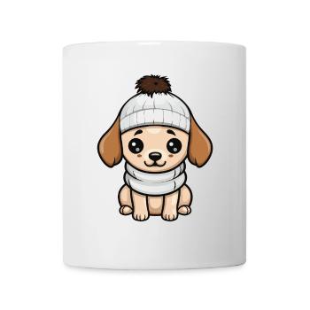 Hund Winter Tier Baby Comic - Tasse - Weiß - Vorne