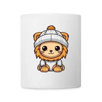 Lion Winter Animal Baby Comic - Mug - white - Front
