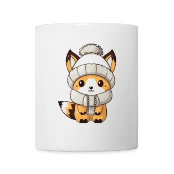 Fuchs Winter Tier Baby Comic - Tasse - Weiß - Vorne