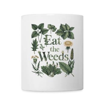 Iss das Unkraut - Sammeln Kräuter Wildpflanzenkunst - Tasse - Weiß - Vorne
