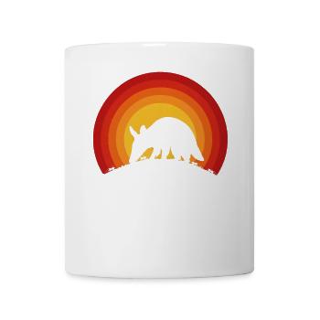 Retro Armadillo and Ants Sunset Wildlife Nature - Tasse - Weiß - Vorne