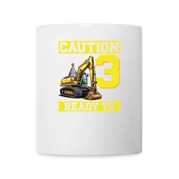 Attention j’ai 3 ans et je suis prêt à creuser anniversaire - Mug blanc - blanc - Devant