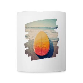 Surfbrett - Tasse - Weiß - Vorne