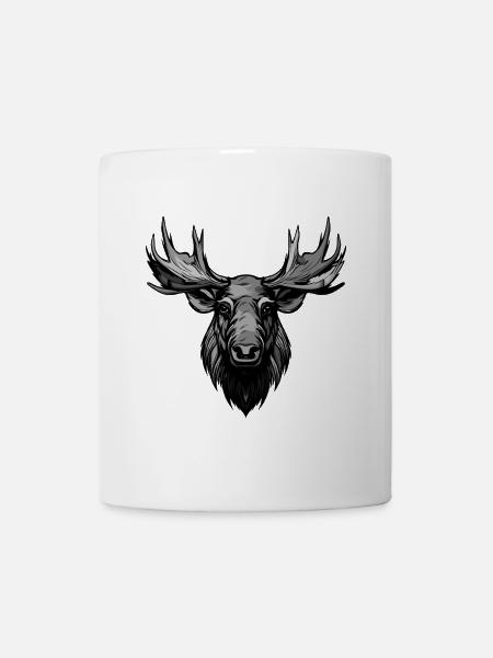 Elch Portrait - Tasse - Weiß