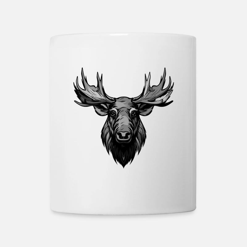Elch Portrait - Tasse - Weiß
