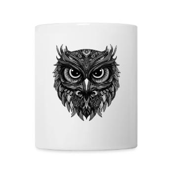Eule Portrait - Tasse - Weiß - Vorne