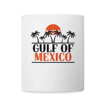 Golf-v-Mexiko-Sonnenuntergangspalmen - Tasse - Weiß - Vorne