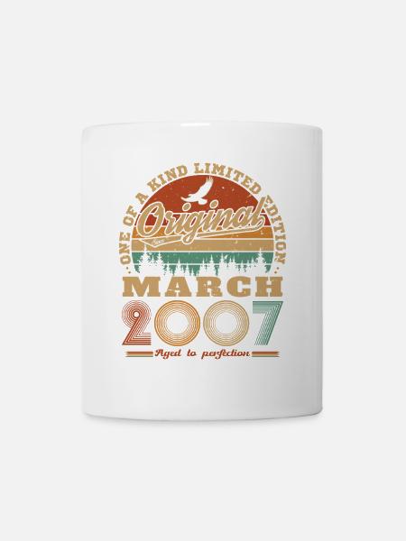 Mars 2007 Vintage Cadeau Anniversaire - Mug blanc - blanc