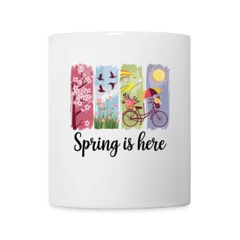 Frühlingszauber – Blumen, Fahrrad & Natur - Tasse - Weiß - Vorne