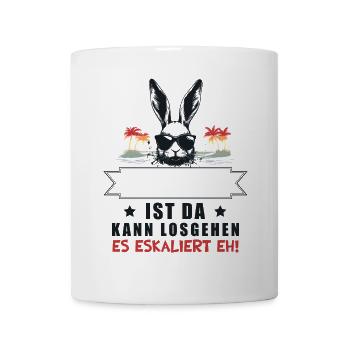 It's escalating anyway! Customizable Name Bunny Retro - Mug - white - Front