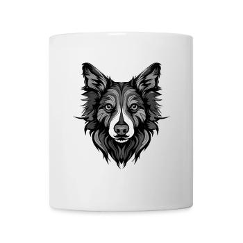 Border Collie Chien Portrait - Mug blanc - blanc - Devant