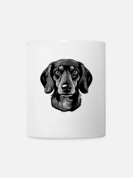 Dachshund Hund Portrait Dackel - Tasse - Weiß