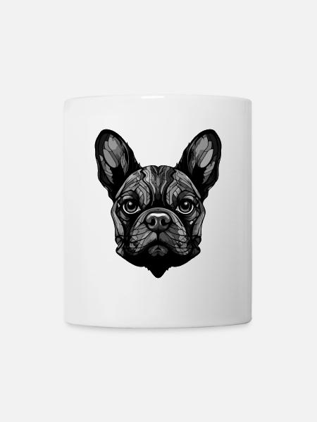 Französische Bulldogge Hund Portrait - Tasse - Weiß