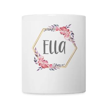 Ella Mädchen Name personalisiertes Geschenk - Tasse - Weiß - Vorne