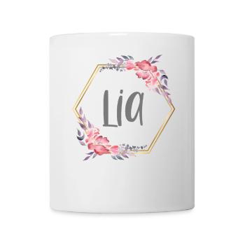 Lia Girl Name Personalized Gift - Mug - white - Front