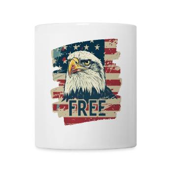 Drapeau américain avec aigle - Mug blanc - blanc - Devant