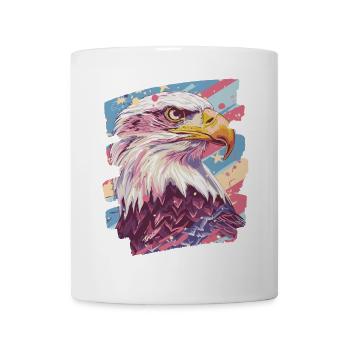 Drapeau américain avec aigle - Mug blanc - blanc - Devant