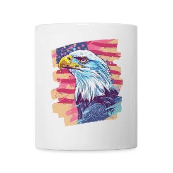 Drapeau américain avec aigle - Mug blanc - blanc - Devant