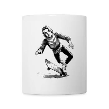 Tough Skater-Girl Shirt – Sturz? Kein Problem! - Tasse - Weiß - Vorne