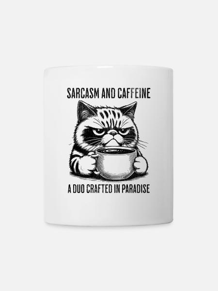 Sarkasmus und Koffein - Tasse - Weiß