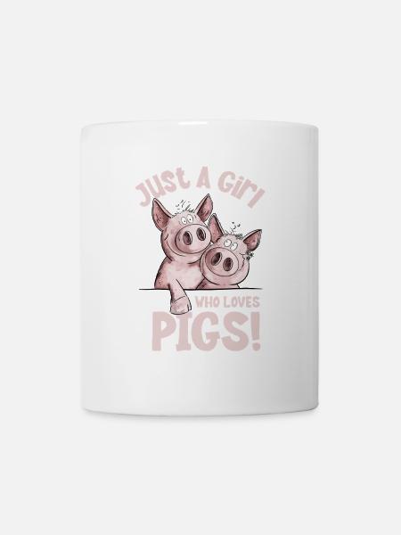 Just A Girl Who Loves Pigs Schwein Schweinchen - Tasse - Weiß