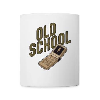 Altmodisches Retro-Klapphandy - Tasse - Weiß - Vorne