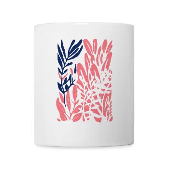 Abstract Plants: Colorful Shapes in the Matisse Style - Mug - white - Front
