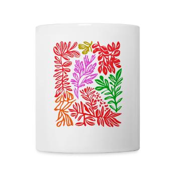 Matisse Dschungel: Retro-Blätterparadies - Tasse - Weiß - Vorne