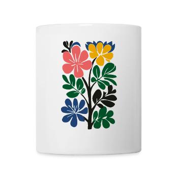 Abstract Blossom Matisse Floral Art Retro & Colorful - Mug - white - Front