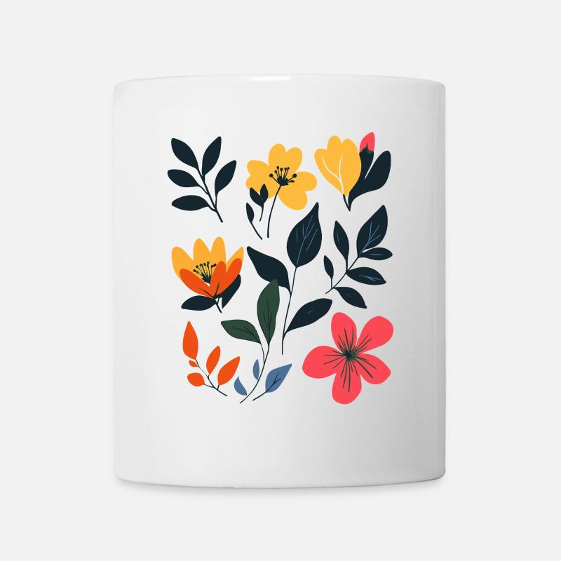 Retro flower meadow: Summer blossom magic - Mug - white