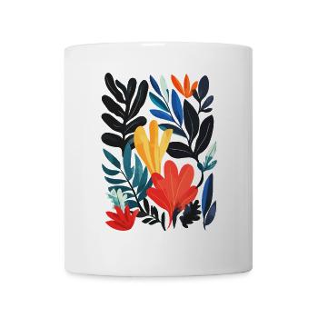 Abstract flowers: play of colours in the Matisse style - Mug - white - Front