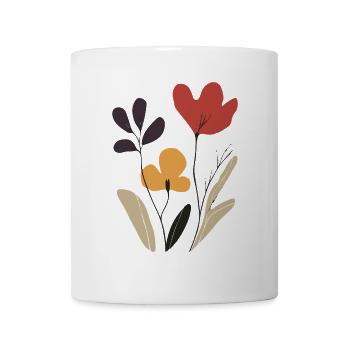 Art abstrait des fleurs de fleurs : coloré et estival - Mug blanc - blanc - Devant