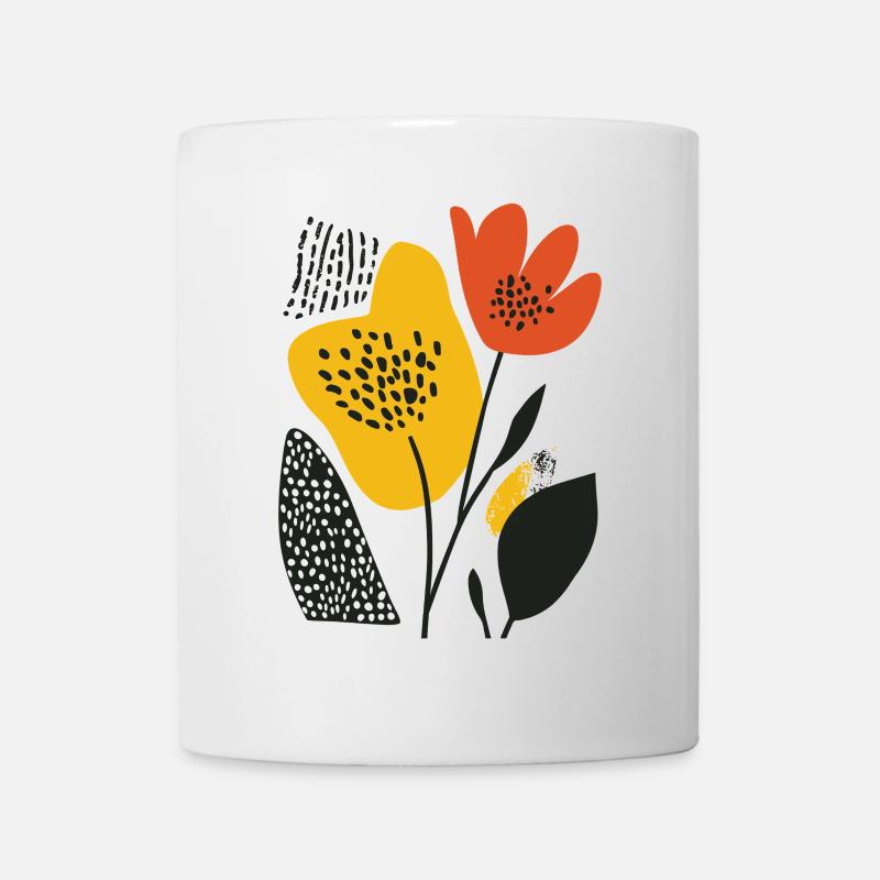 Matisse Blüte: Farbexplosion im Retro-Stil - Tasse - Weiß