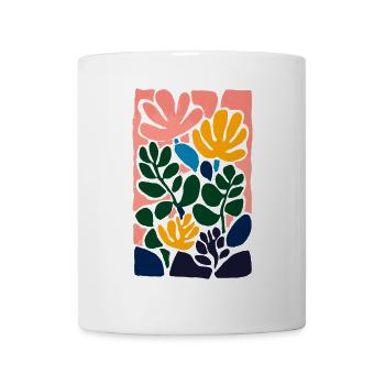 Abstract flowers: play of colours in the Matisse style - Mug - white - Front