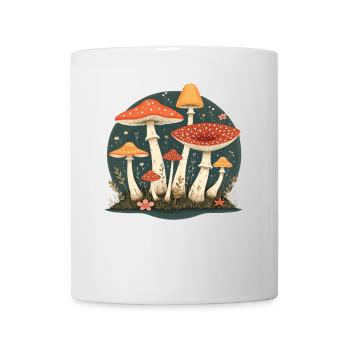 Pilz Pilze Retro Wald Motiv für Naturliebhaber - Tasse - Weiß - Vorne