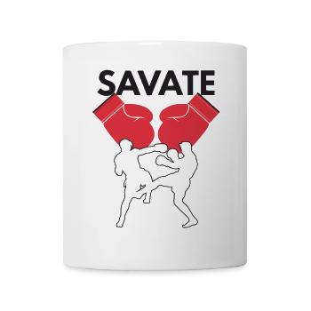 Savate-Handschuhe prallen auf Silhouetten - Tasse - Weiß - Vorne