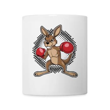 Känguru-Box-Duell - Tasse - Weiß - Vorne