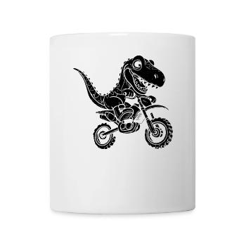Dino Motocross Dinosaur T-Rex Dinosaur - Tasse - Weiß - Vorne