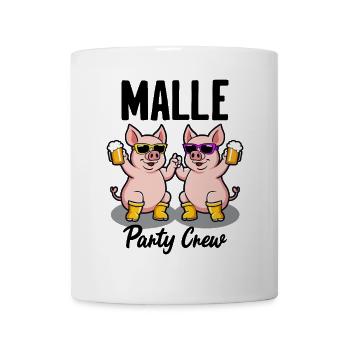 Malle Party Crew Funny Pigs Beer Fun - Mug - white - Front