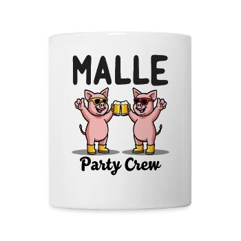 Malle Party Crew Lustige Schweine Bier Spaß - Tasse - Weiß - Vorne