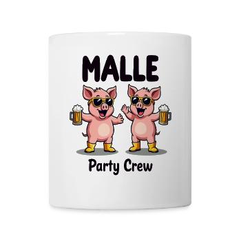 Malle Party Crew Funny Pigs Beer Fun - Mug - white - Front